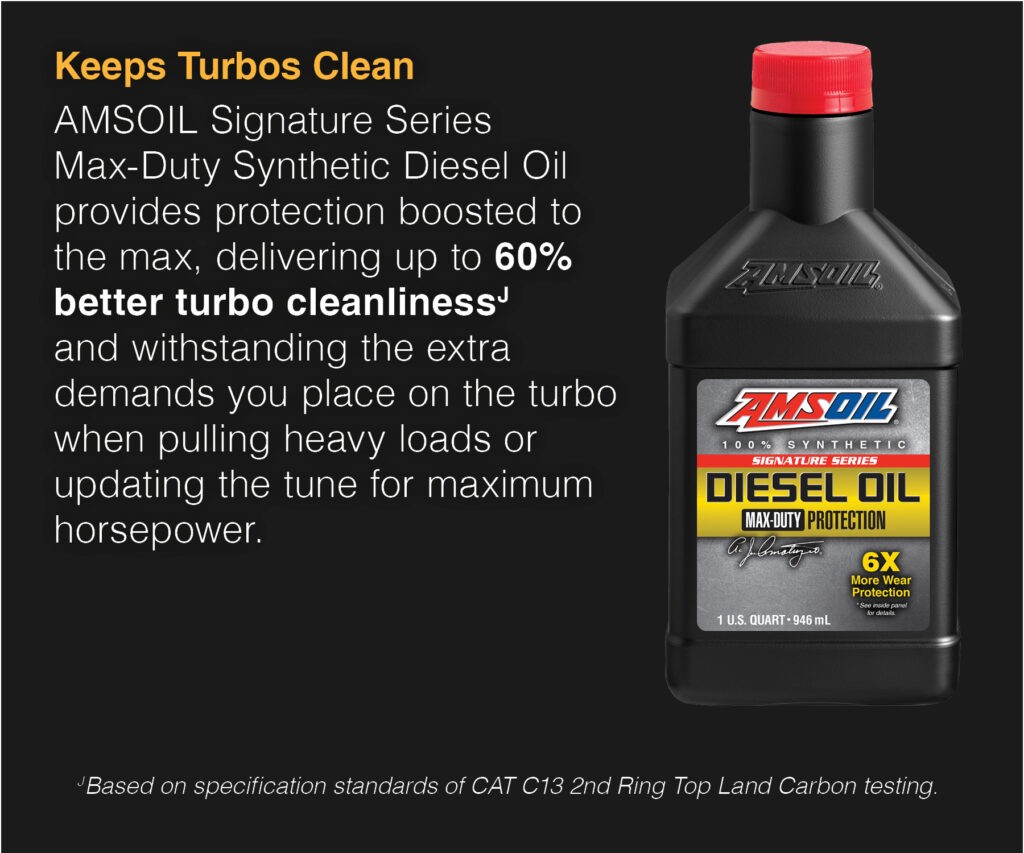 AMSOIL Diesel Oil Keeps Turbos Clean