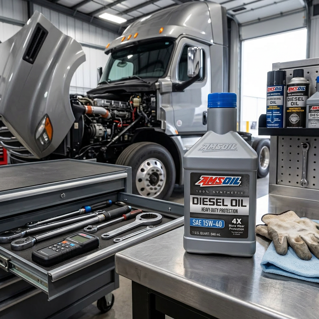 AMSOIL 15W-40 Synthetic Diesel Oil Heavy-Duty Protection - Image 4