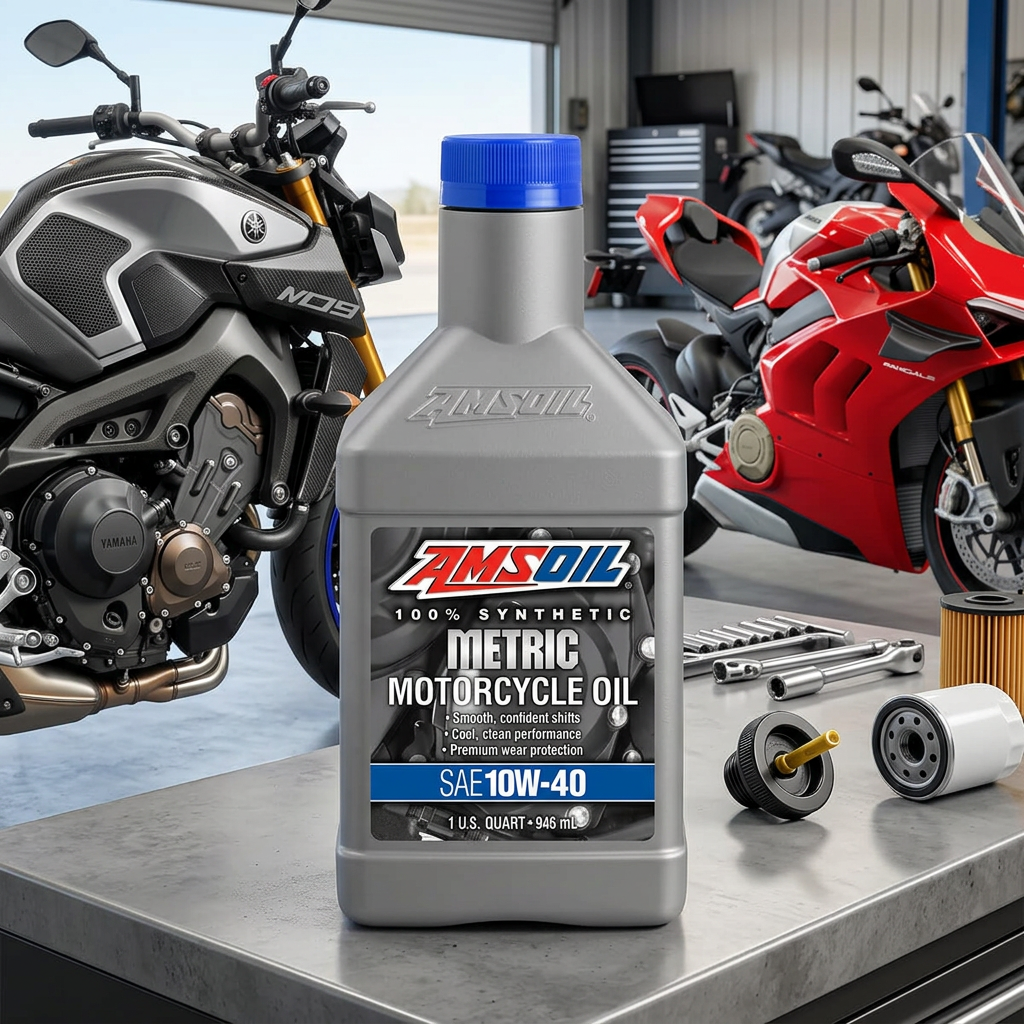 AMSOIL 10W-40 100% Synthetic Motorcycle Oil - Image 3