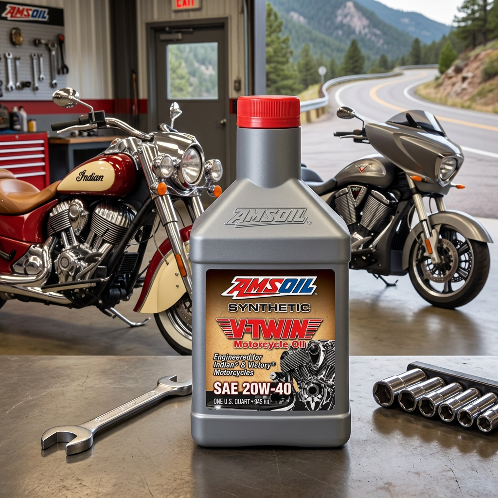 AMSOIL 20W-40 100% Synthetic V-Twin Motorcycle Oil - Image 2